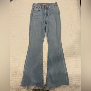 New Mother The Weekender Fray Flare Blue Jeans Size 24 Mentally Elsewhere